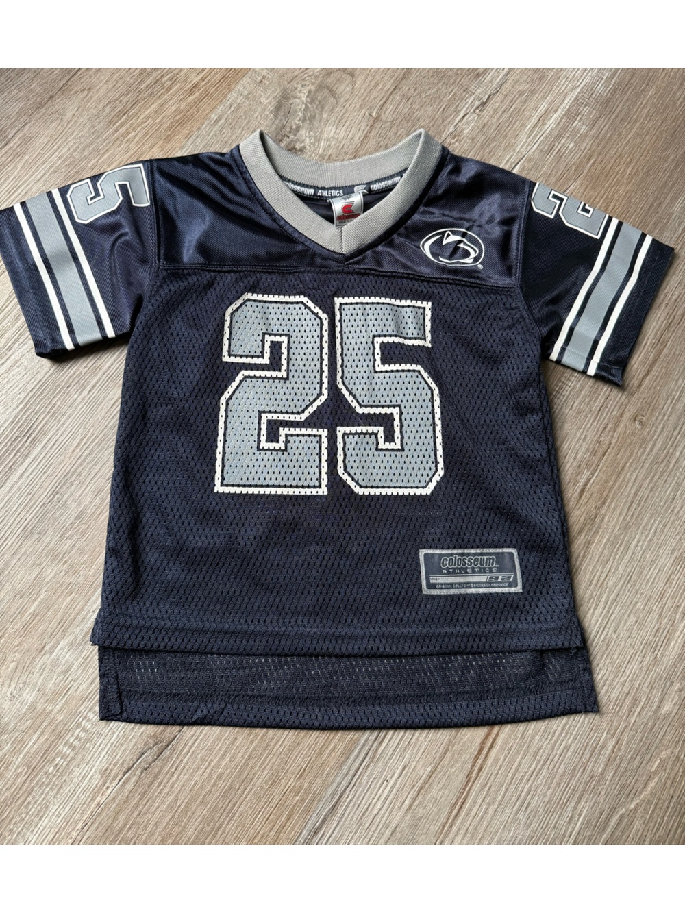 VTG PENN STATE PSU CURT WARNER Colosseum Kids Navy Gray Mesh Jersey size 2T